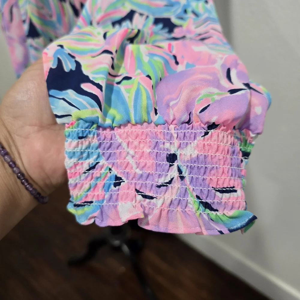 Lilly Pulitzer Tropical V-Neck Blouse - Picture 5 of 6
